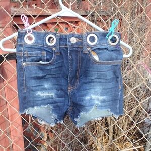 Indigo Rein Blue Distressed Jean Shorts